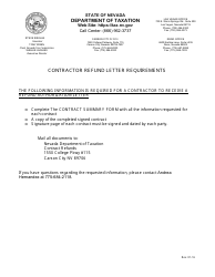 Application for a Contractor Refund (Before January 1, 2016) - Nevada, Page 2