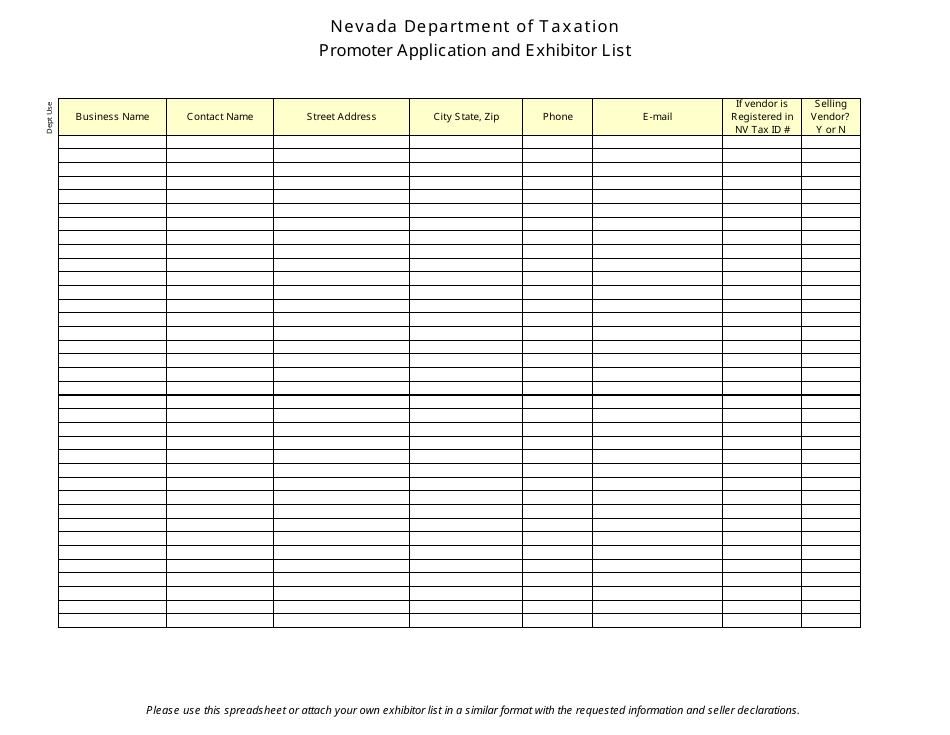Promoter Application and Exhibitor List - Nevada, Page 3