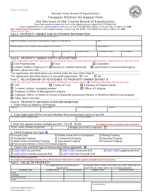 Form 5101SBE 2023 Printable Pdf