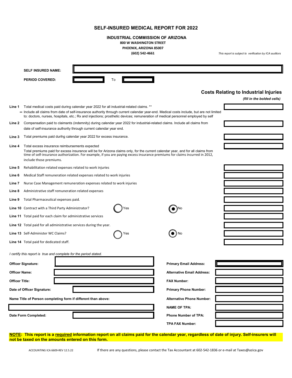 Form Accounting ICA6609 Download Fillable PDF or Fill Online Self