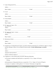 Captive Application for Redomestication or Merger of an Existing Foreign/Alien Captive Insurance Company to Vermont - Vermont, Page 7