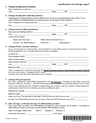 Form 92-033 Iowa Business Tax Change - Request for Change, or Correction, or Copy of Tax Permit - Iowa, Page 2