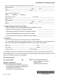 Form 92-033 Iowa Business Tax Change - Request for Change, or Correction, or Copy of Tax Permit - Iowa, Page 3