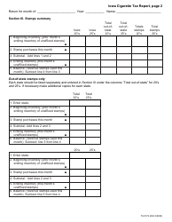 Form 70-017 Cigarette Tax Report for in-State Distributors - Iowa, Page 2
