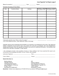 Form 70-018 Iowa Cigarette Tax Report for Out-of-State Distributors - Iowa, Page 2