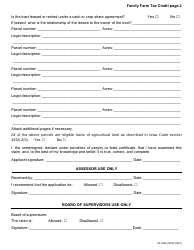 Form 54-023 Family Farm Tax Credit - Iowa, Page 2