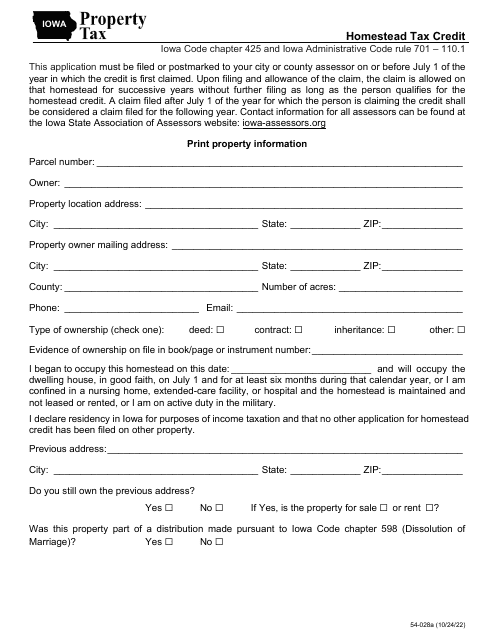 Form 54-028  Printable Pdf