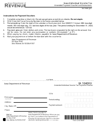 Document preview: Form IA1040XV (41-121) Amended Individual Income Tax Payment Voucher - Iowa