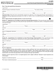 Form IA8979 (41-173) Iowa Pass-Through Representative Appointment Form - Iowa