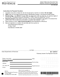 Document preview: Form IA1041V (63-007) Fiduciary Income Tax Payment Voucher - Iowa