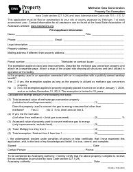 Document preview: Form 54-065 Methane Gas Conversion Property Tax Exemption - Iowa