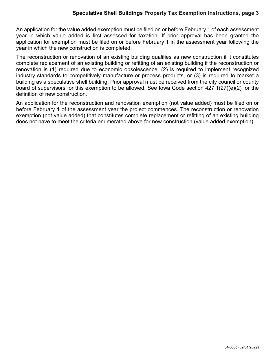 Form 54008 Download Fillable PDF or Fill Online Speculative Shell