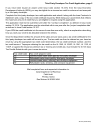 Form 32-041 Third Party Developer Tax Credit Application - Iowa, Page 2