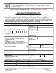 Form HS-2680 Adult Day Care Services Criminal/Juvenile History &amp; State Registry Review Disclosure - Tennessee