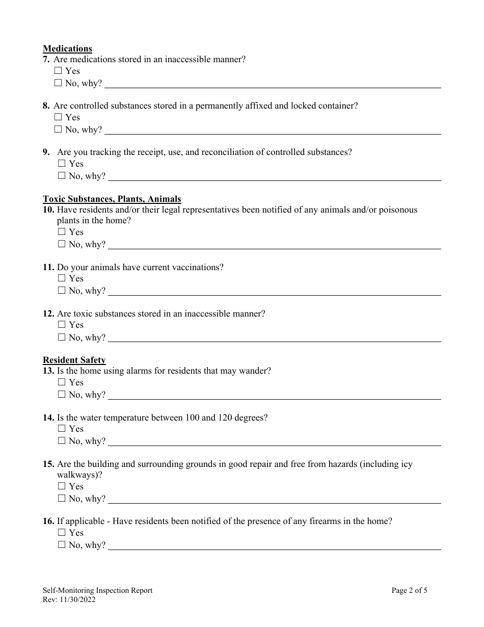 Alaska Self-monitoring Inspection Report - Fill Out, Sign Online and ...