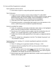 Section 5310 Service Application Checklist - Michigan, Page 4