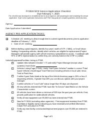 Document preview: Section 5310 Service Application Checklist - Michigan, 2024