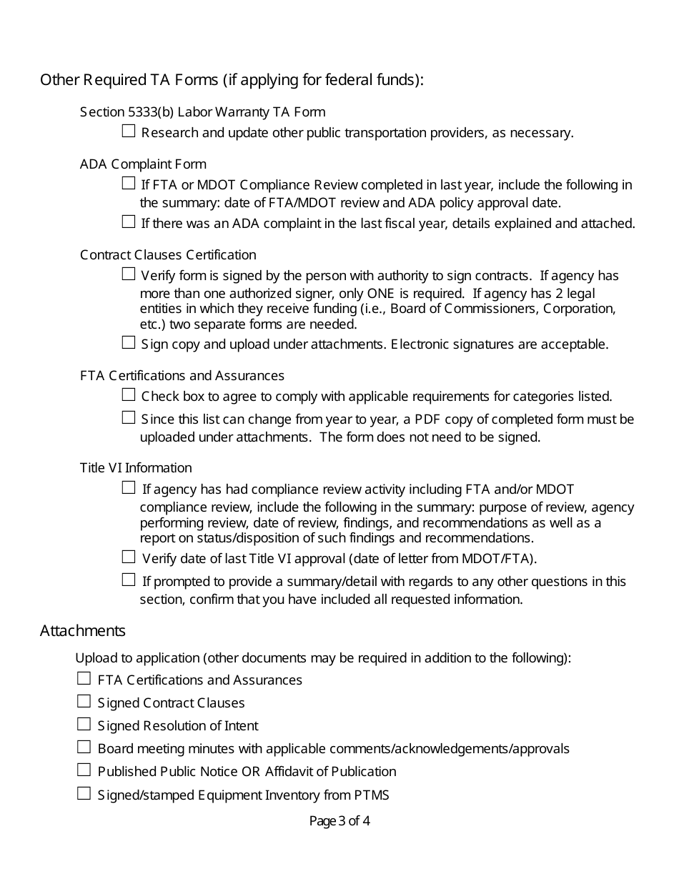 Marine Passenger Application Checklist - Michigan, Page 3
