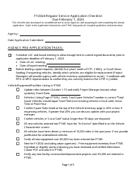 Regular Service Application Checklist - Michigan