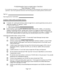 Document preview: Regular Service Application Checklist - Michigan, 2024