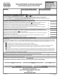 DNR Form 542-1548 Hazardous Waste Activities Form - Iowa