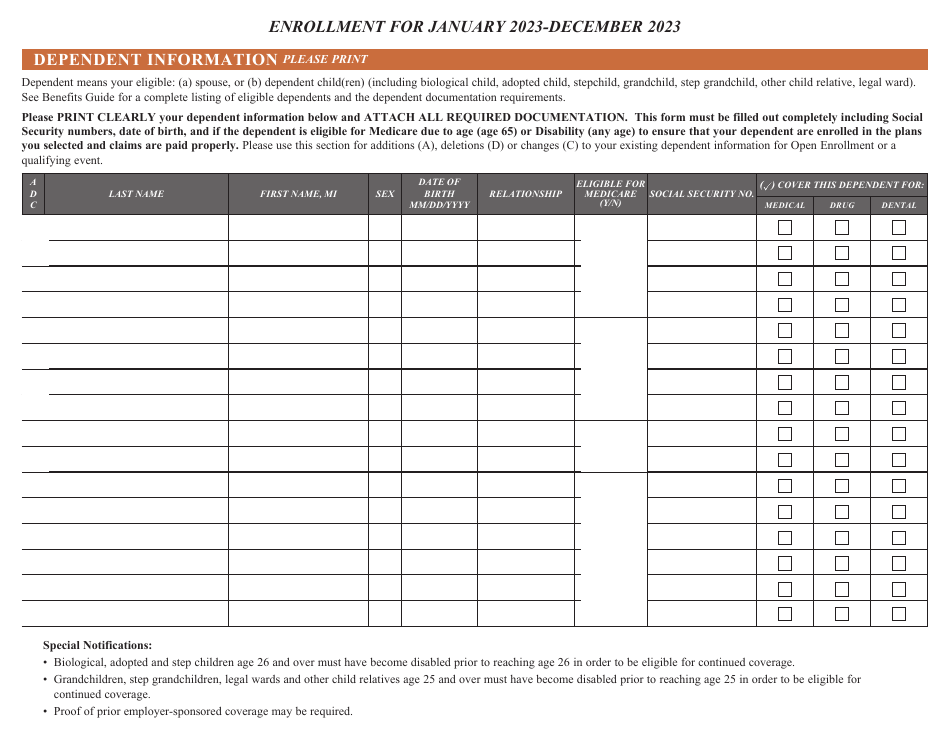 Retiree Health Benefits Enrollment and Change Form - Maryland, Page 2