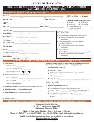 Document preview: Retiree Health Benefits Enrollment and Change Form - Maryland