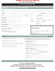 Document preview: Satellite Employees Health Benefits Enrollment and Change Form - Maryland, 2023