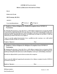 Document preview: Covid-19 Vaccination Medical/Religious Exemption Form - Maryland