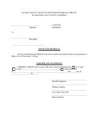 Document preview: Notice of Dismissal - Clay County, Florida