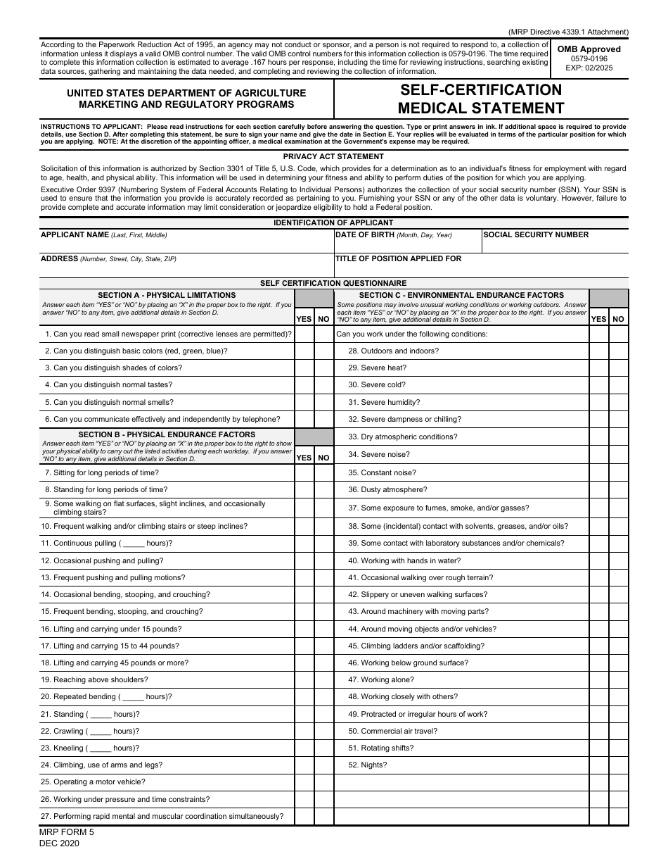 MRP Form 5 - Fill Out, Sign Online and Download Fillable PDF ...