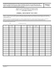 Document preview: VS Form 7-10 Animal Movement Record