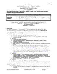 Form DBPR BAR5 Application for Barbershop Licensure - Florida, Page 2