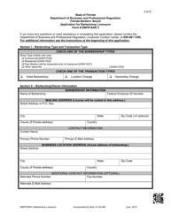 Form DBPR BAR5 Application for Barbershop Licensure - Florida, Page 4