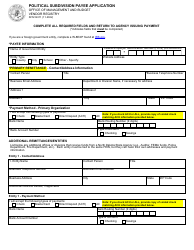 Form SFN54311 Political Subdivision Payee Application - North Dakota