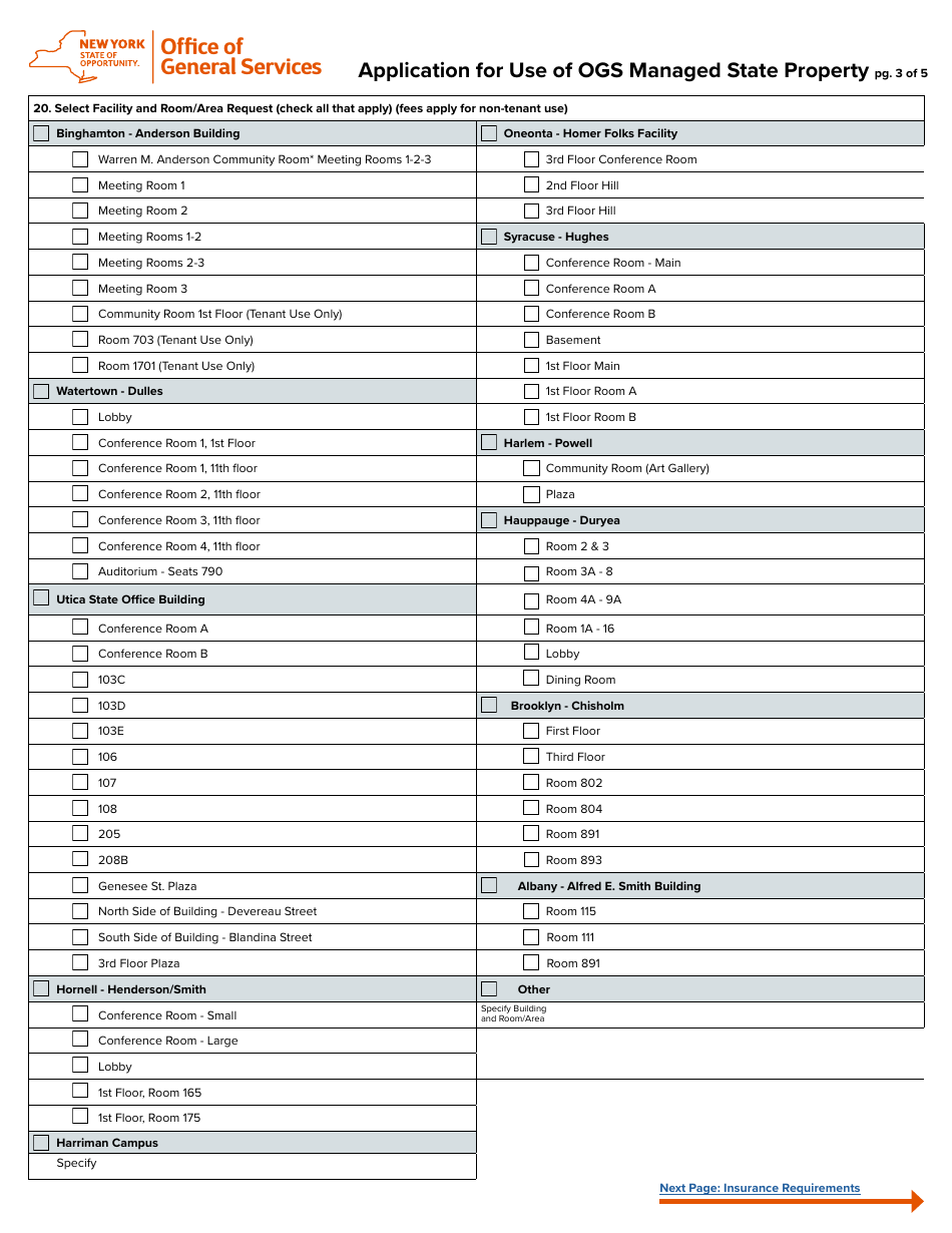 Form FPO-30 Application for Use of Ogs Managed State Property - New York, Page 3