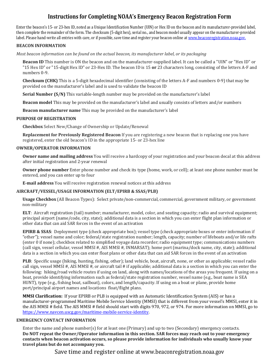 Official 406 Mhz Elt Registration Form - Fill Out, Sign Online and ...