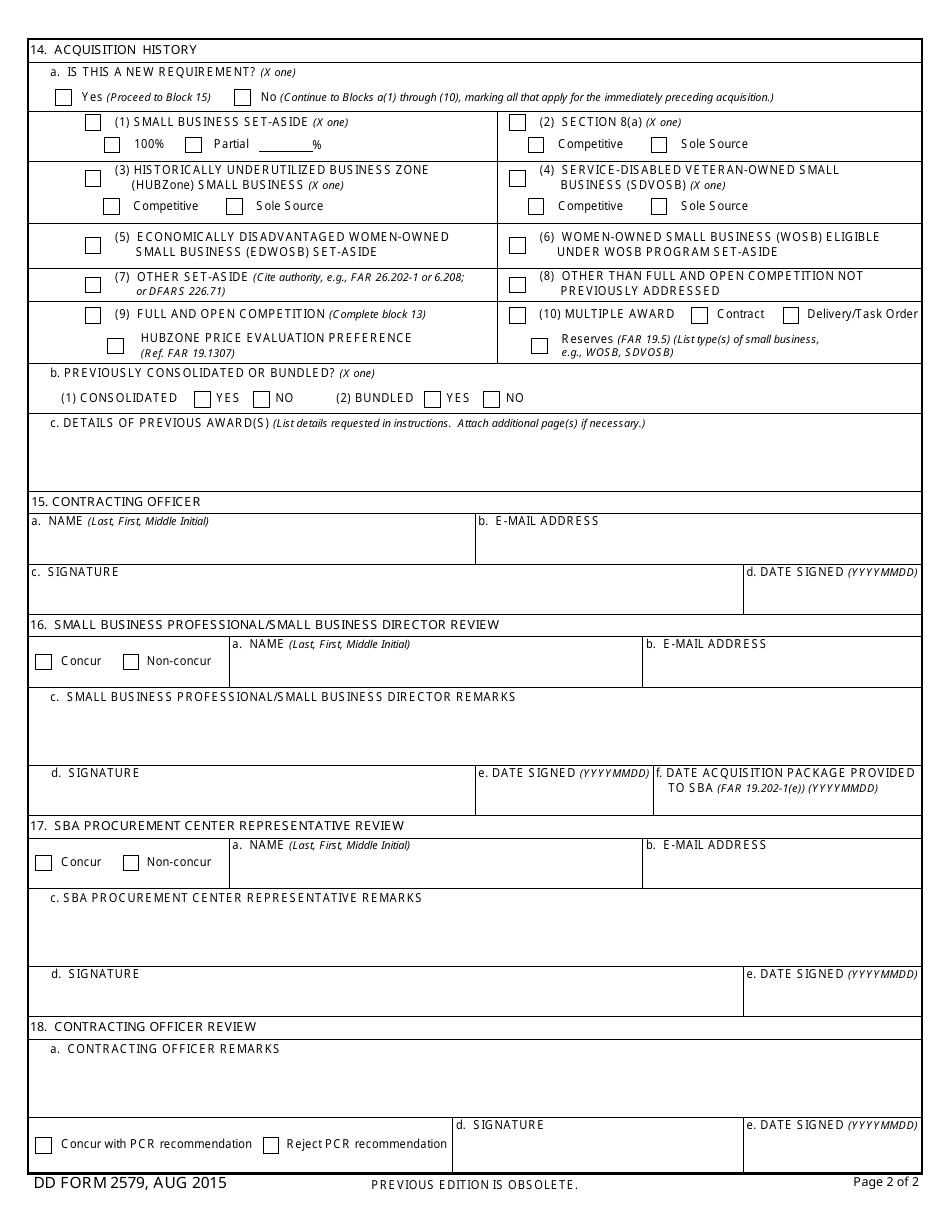 DD Form 2579 - Fill Out, Sign Online and Download Fillable PDF ...