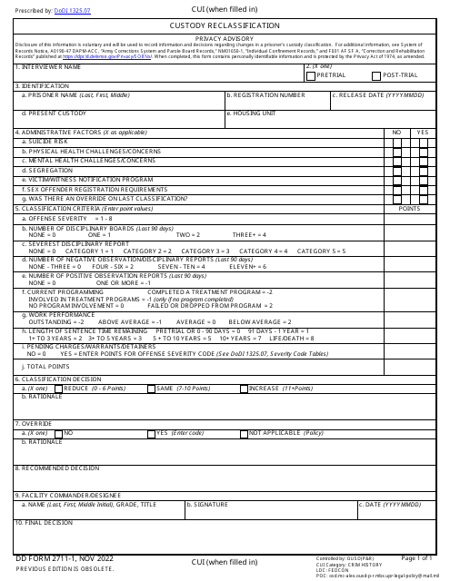DD Form 2711-1  Printable Pdf