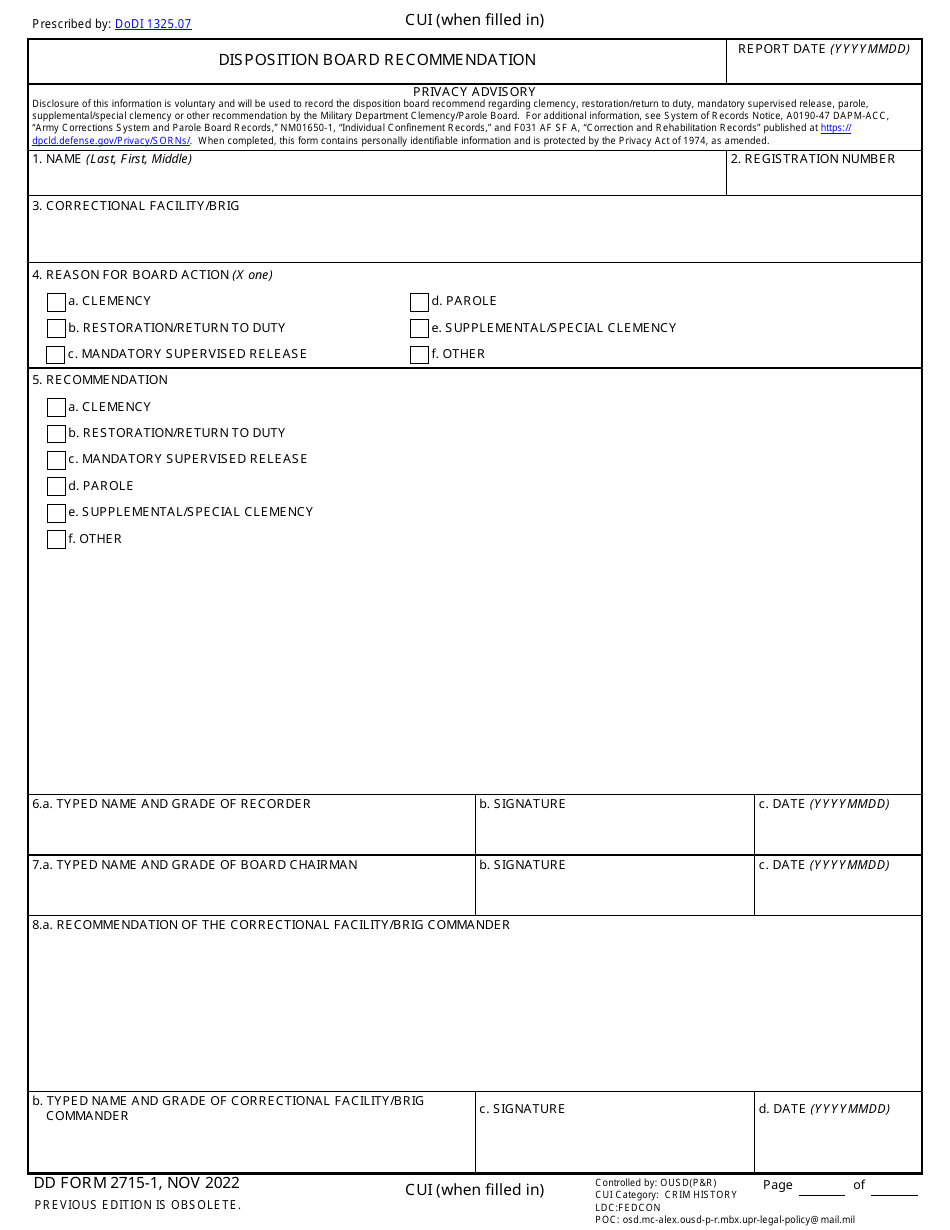 DD Form 2715 1 Download Fillable PDF Or Fill Online Disposition Board dd-form-2715-1-download-fillable-pdf-or-fill-online-disposition-board