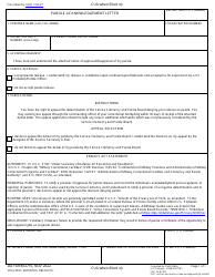 Document preview: DD Form 2716 Parole Acknowledgement Letter