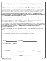 DD Form 2717 Department of Defense Voluntary/Involuntary Appellate Leave Action, Page 2