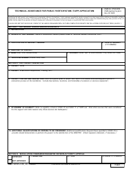 DD Form 2749 Technical Assistance for Public Participation (Tapp) Application