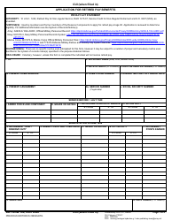 DD Form 108 Application for Retired Pay Benefits