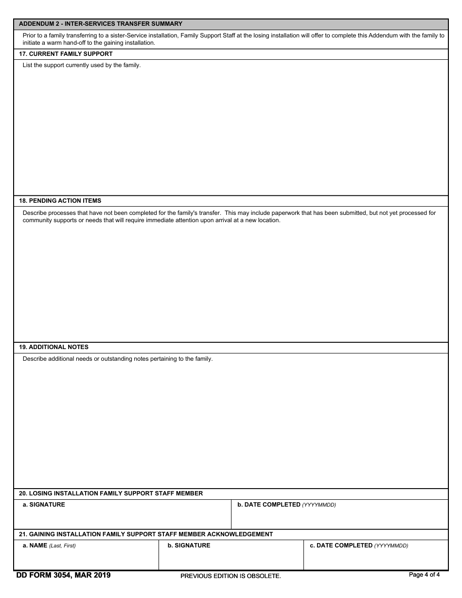 DD Form 3054 Exceptional Family Member Program (EFMP) Family Needs Assessment, Page 4