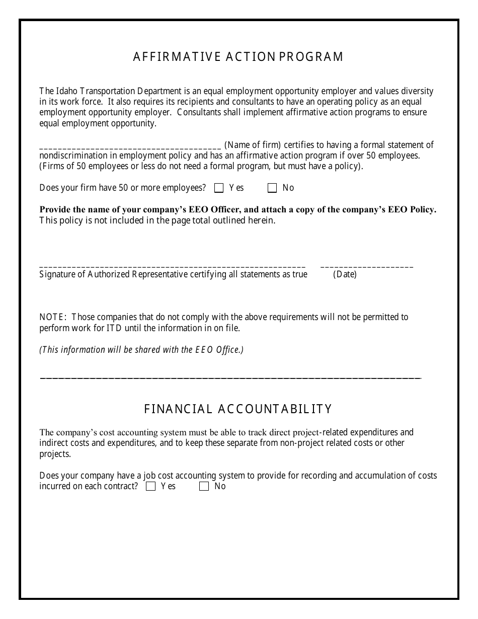 Request for Qualifications for Term Agreement for Consultant Services - Idaho, Page 12