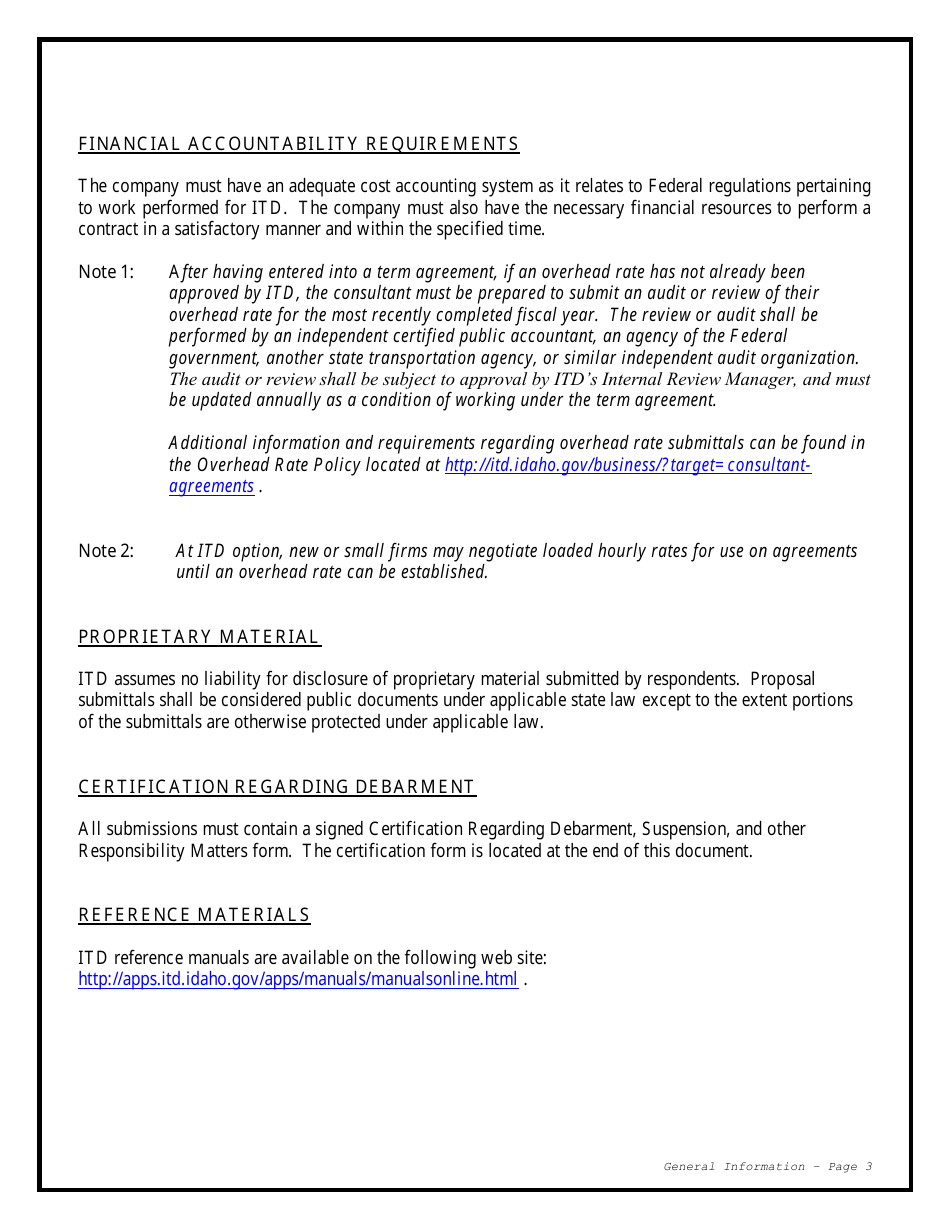 Request for Qualifications for Term Agreement for Consultant Services - Idaho, Page 5