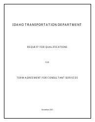 Document preview: Request for Qualifications for Term Agreement for Consultant Services - Idaho