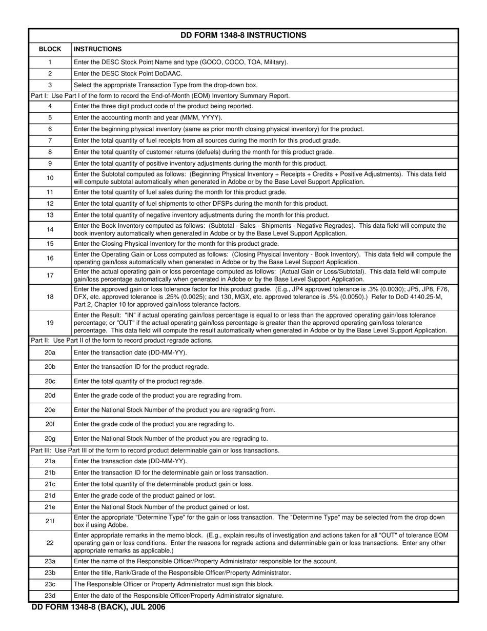 DD Form 1348-8 - Fill Out, Sign Online and Download Fillable PDF ...