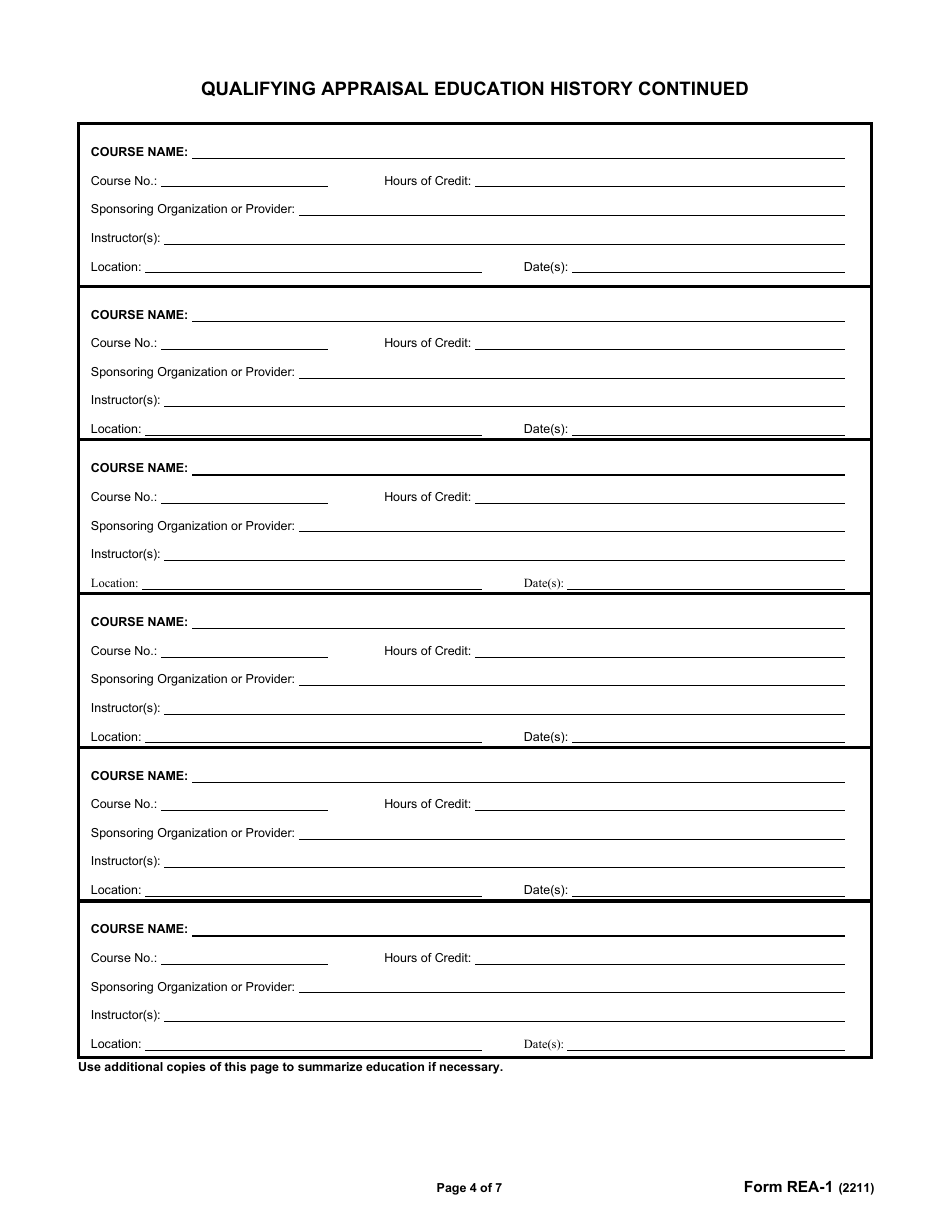 Form REA-1 Application for Real Estate Appraiser Credential - Oklahoma, Page 4